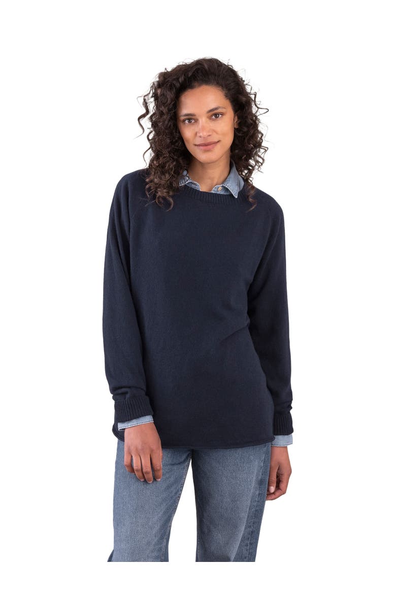 Geelong Slouch Crew Sweater, Main, color, DARK NAVY