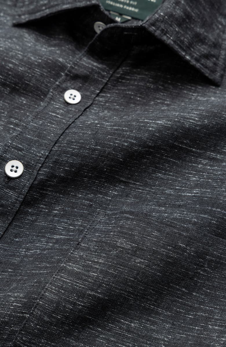 Rodd & Gunn Palm Beach Sports Fit Short Sleeve Linen Button-Up Shirt, Alternate, color, Black Pearl