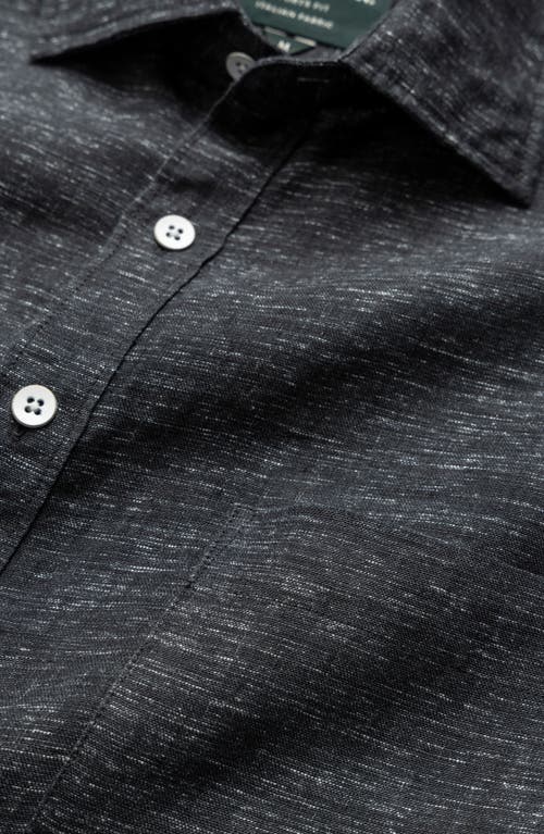 Rodd & Gunn Palm Beach Sports Fit Short Sleeve Linen Button-up Shirt In Black