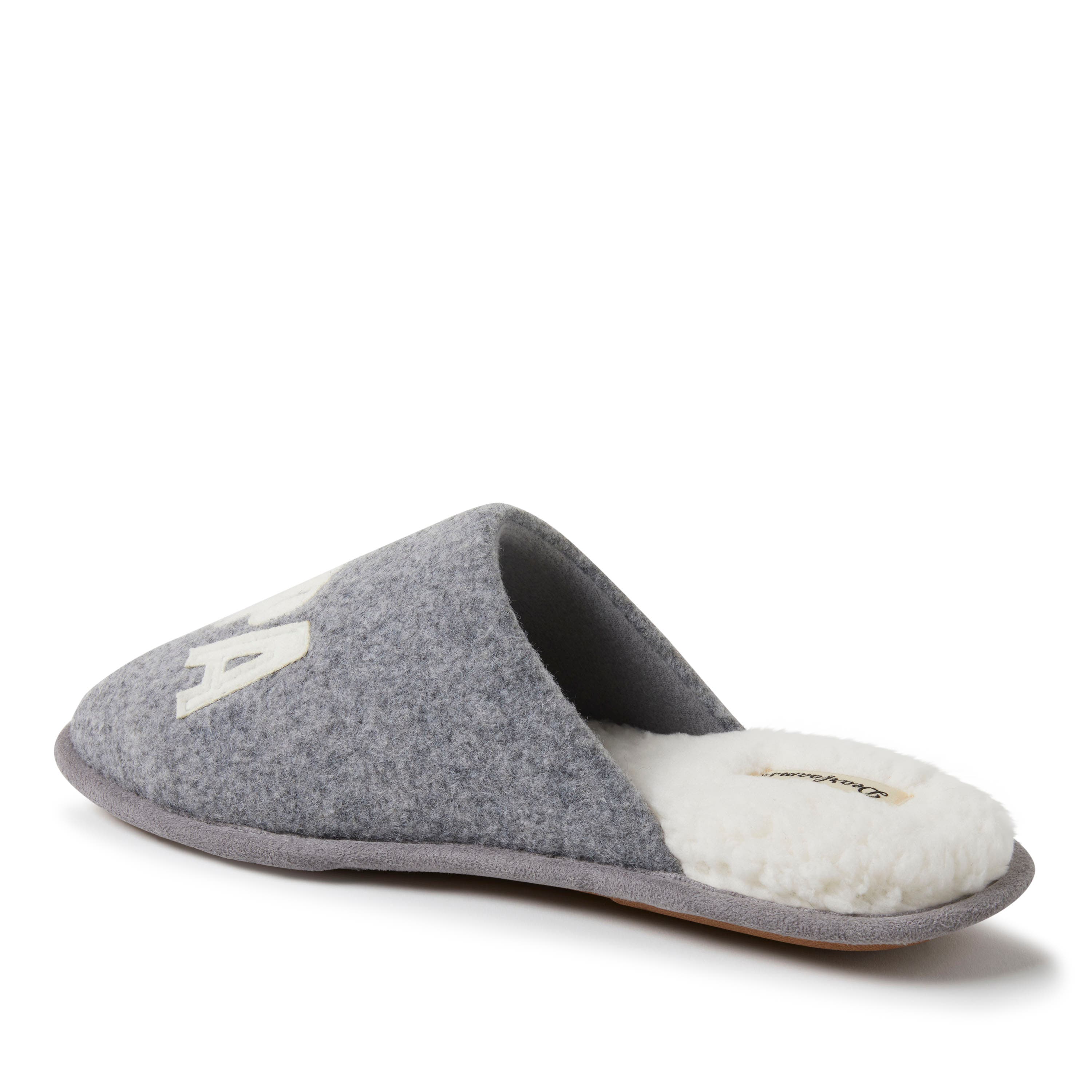 DEARFOAMS Carson Papa Bear Dad Scuff Slipper, Alternate, color, Light Heather Grey