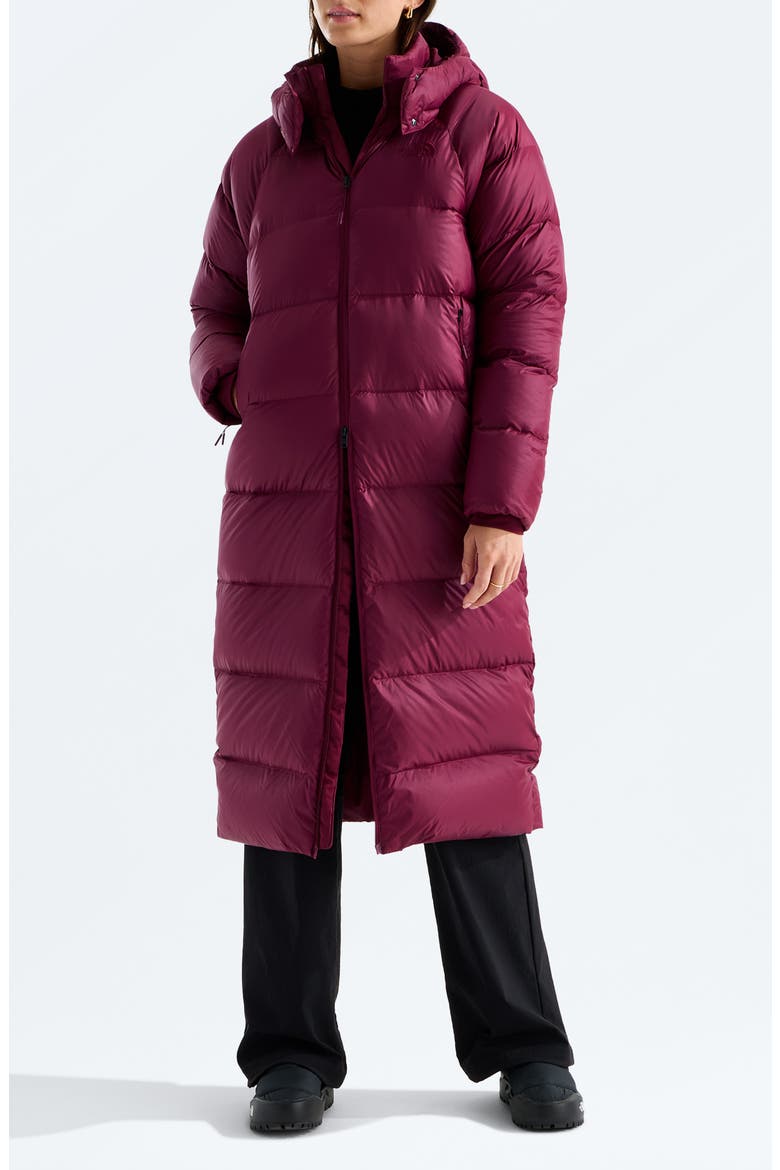 Hydrenalite™ Water Repellent 600 Fill Power Down Hooded Parka, Main, color, BURGUNDY CRUSH