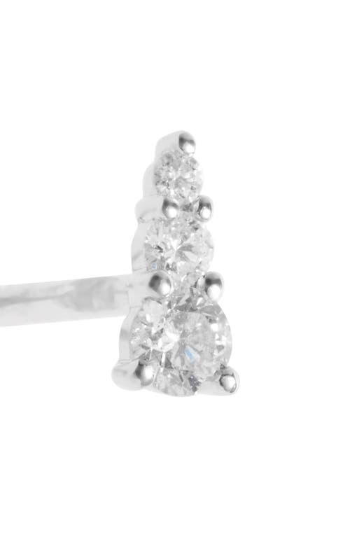 Meira T Graduated Diamond Stud Earrings In White