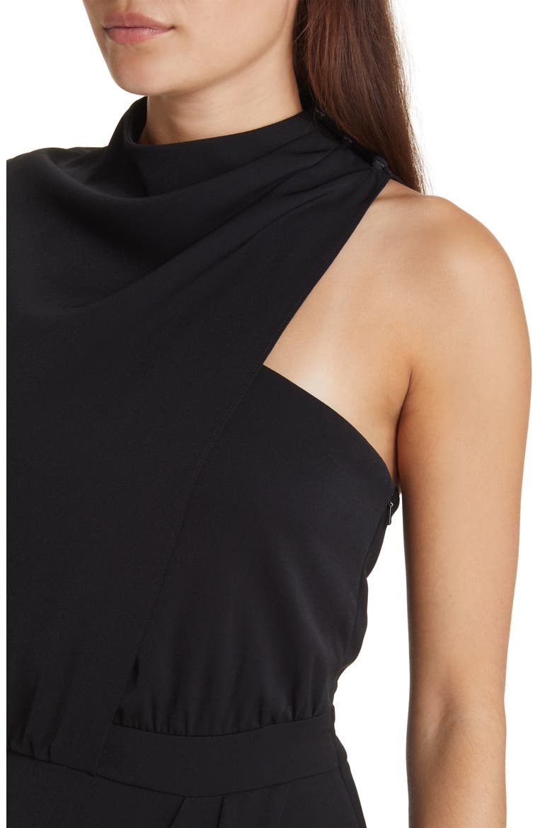 Floella Sleeveless Cowl Neck Gown, Alternate, color, BLACK