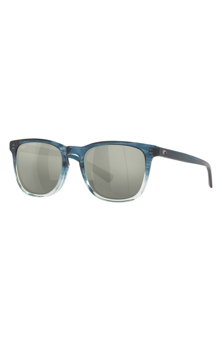 Costa Del Mar Sullivan 53mm Mirrored Polarized Square Sunglasses, Alternate, color, Teal