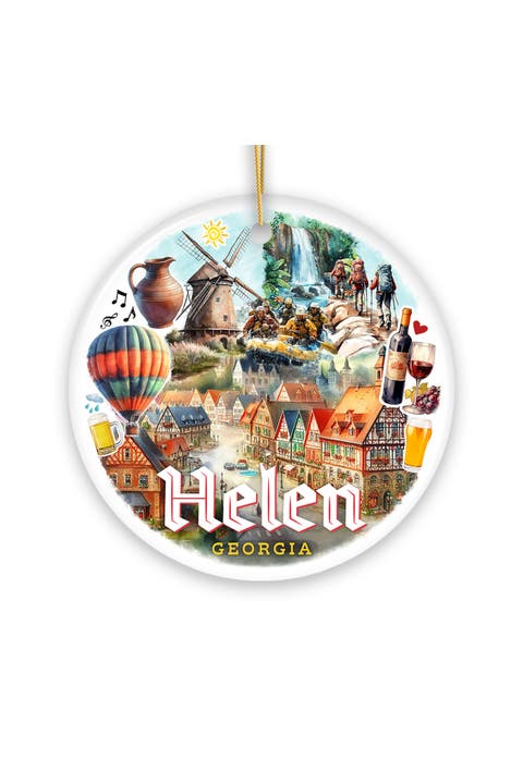 Helen Georgia Bavarian Village Watercolor Ornament