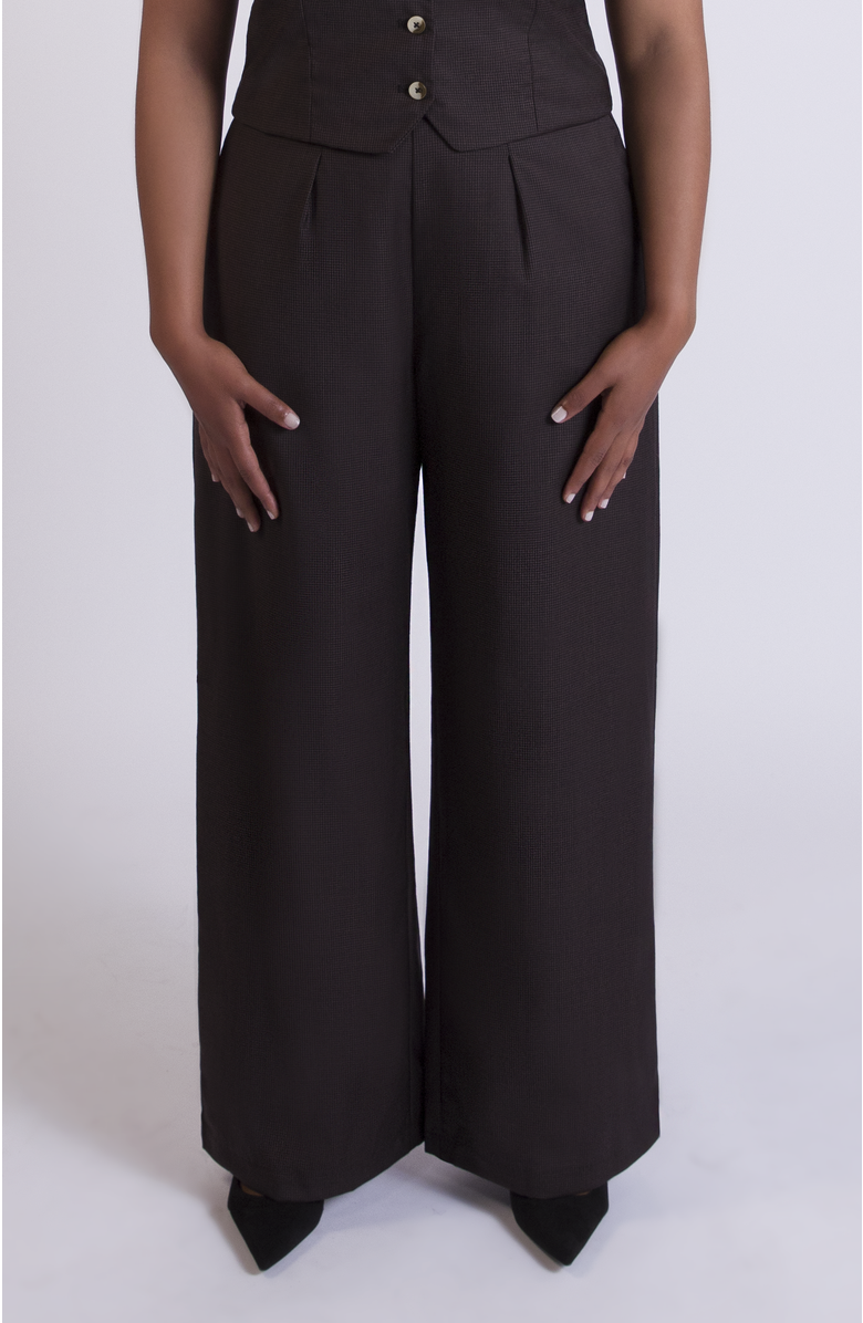 Aam The Label The Wool Wide Leg Pant For Full Hips And Thighs, Main, color, Cocoa Plaid