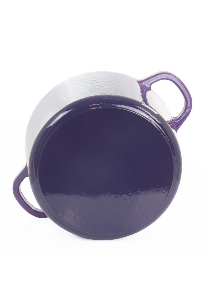 2 Piece 7 Quart Enameled Cast Iron Dutch Oven with Lid, Alternate, color, Purple