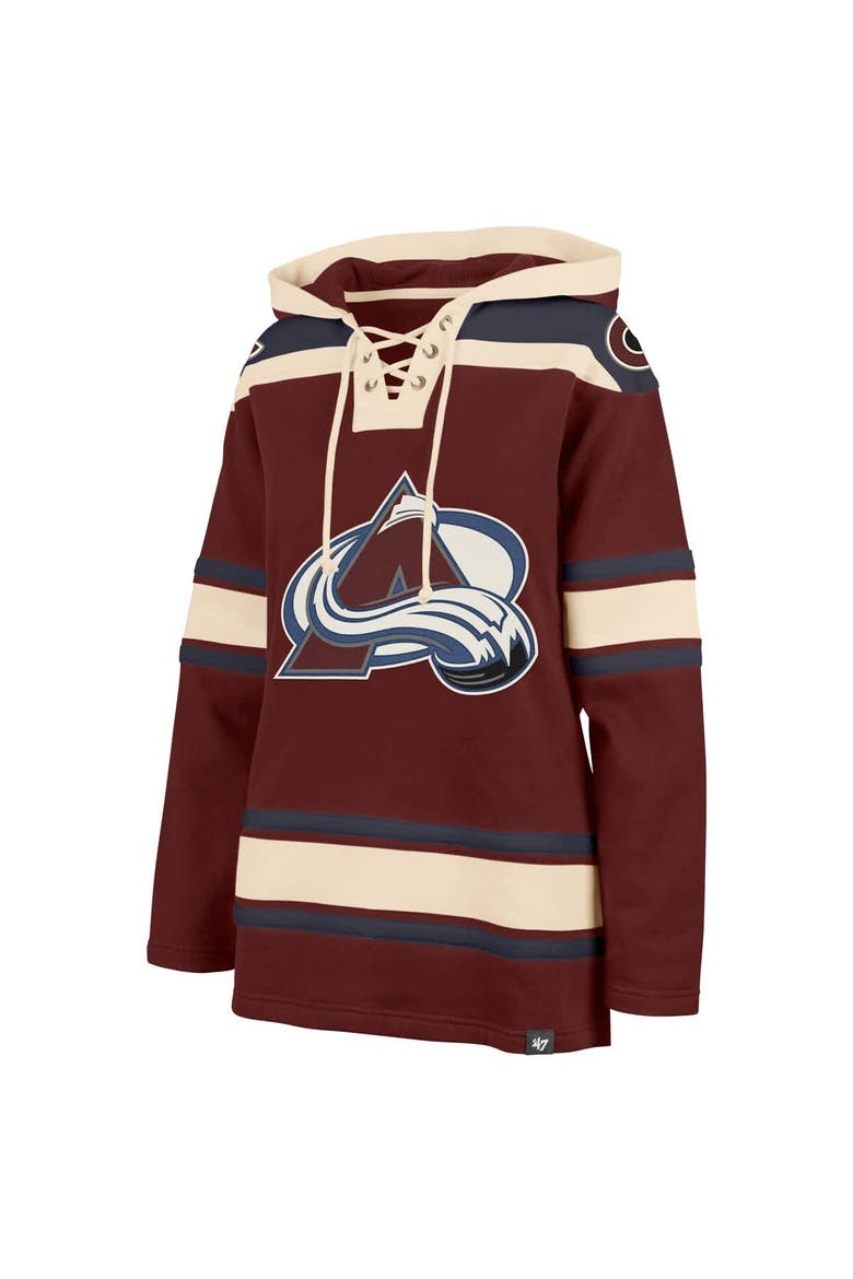 Women's '47  Burgundy Colorado Avalanche Superior Lacer Pullover Hoodie, Alternate, color, Burgundy