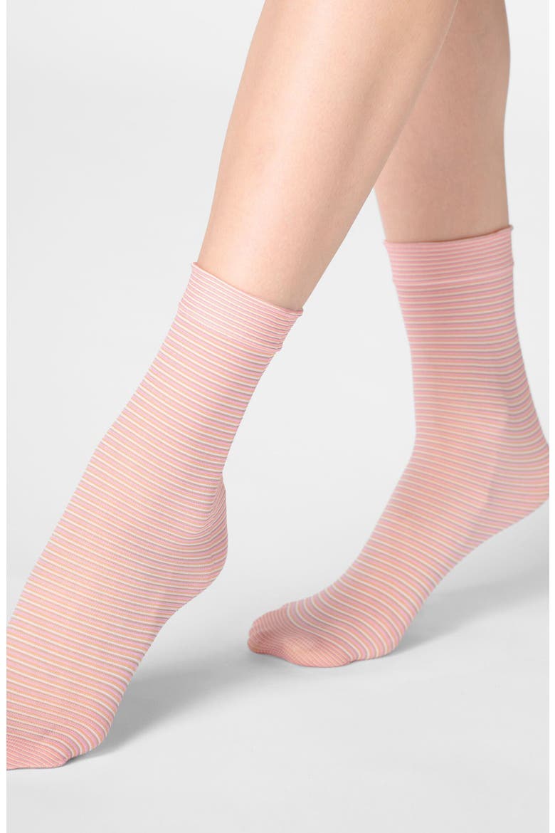 Assorted 2-Pack Sheer Crew Socks, Alternate, color, SALMON