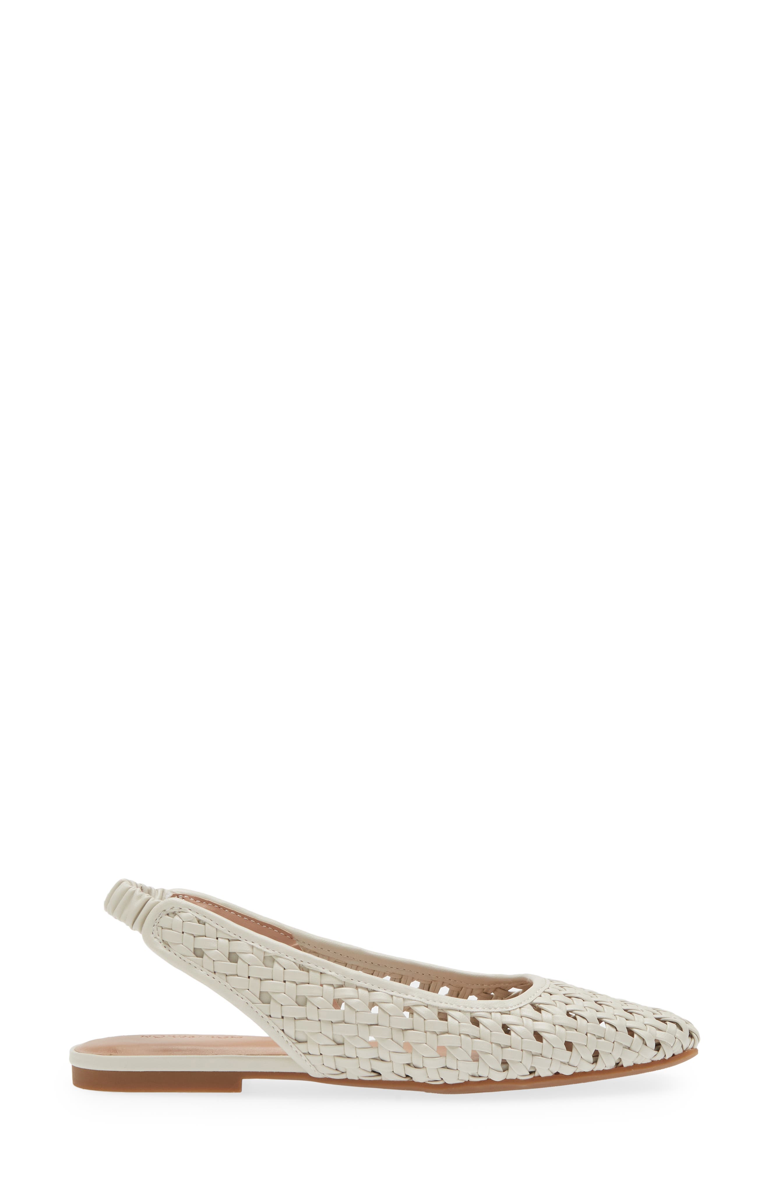 Nordstrom Arabella Woven Slingback Flat, Alternate, color, Ivory Shell