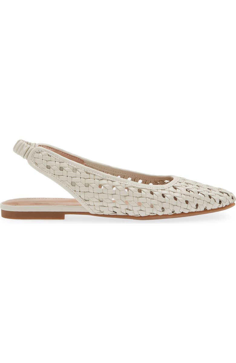 Nordstrom Arabella Woven Slingback Flat, Alternate, color, Ivory Shell