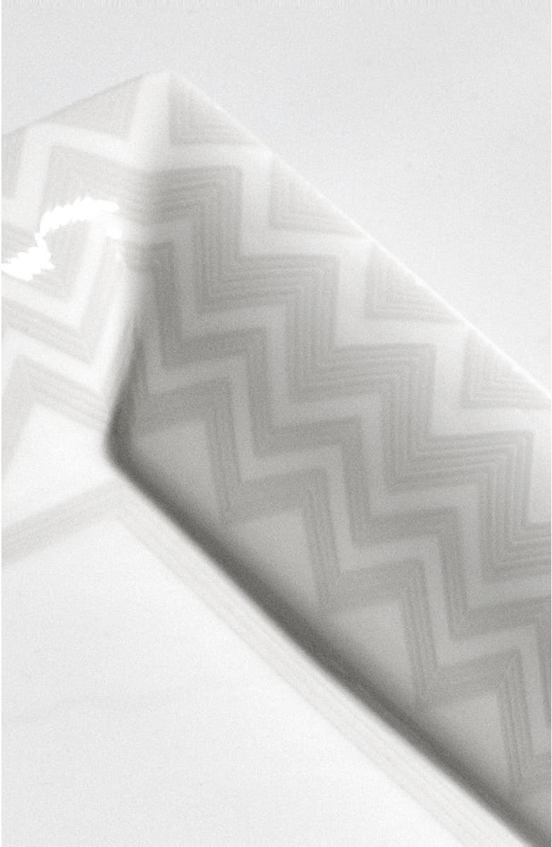 Missoni Home Tableware Tray ZIG ZAG Rectangular Large in Luxury Box White 8.5" x 6.75", Alternate, color, White
