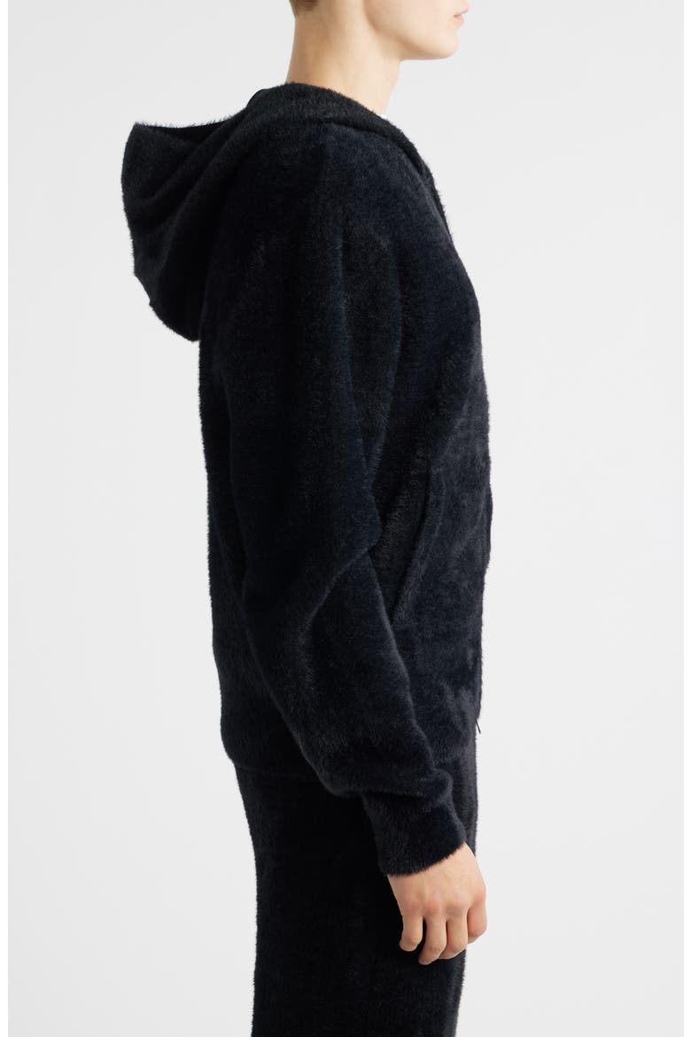 BB Fuzz Zip Hoodie, Alternate, color, BLACK