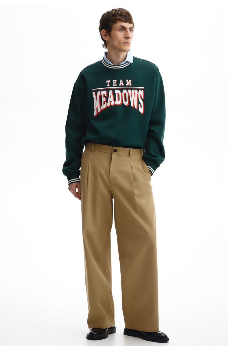 H&M Loose Fit Printed Sweatshirt, Alternate, color, Dark Green/Team Meadows