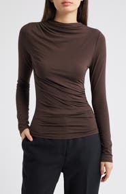 Rails Joelle Ruched Funnel Neck Top