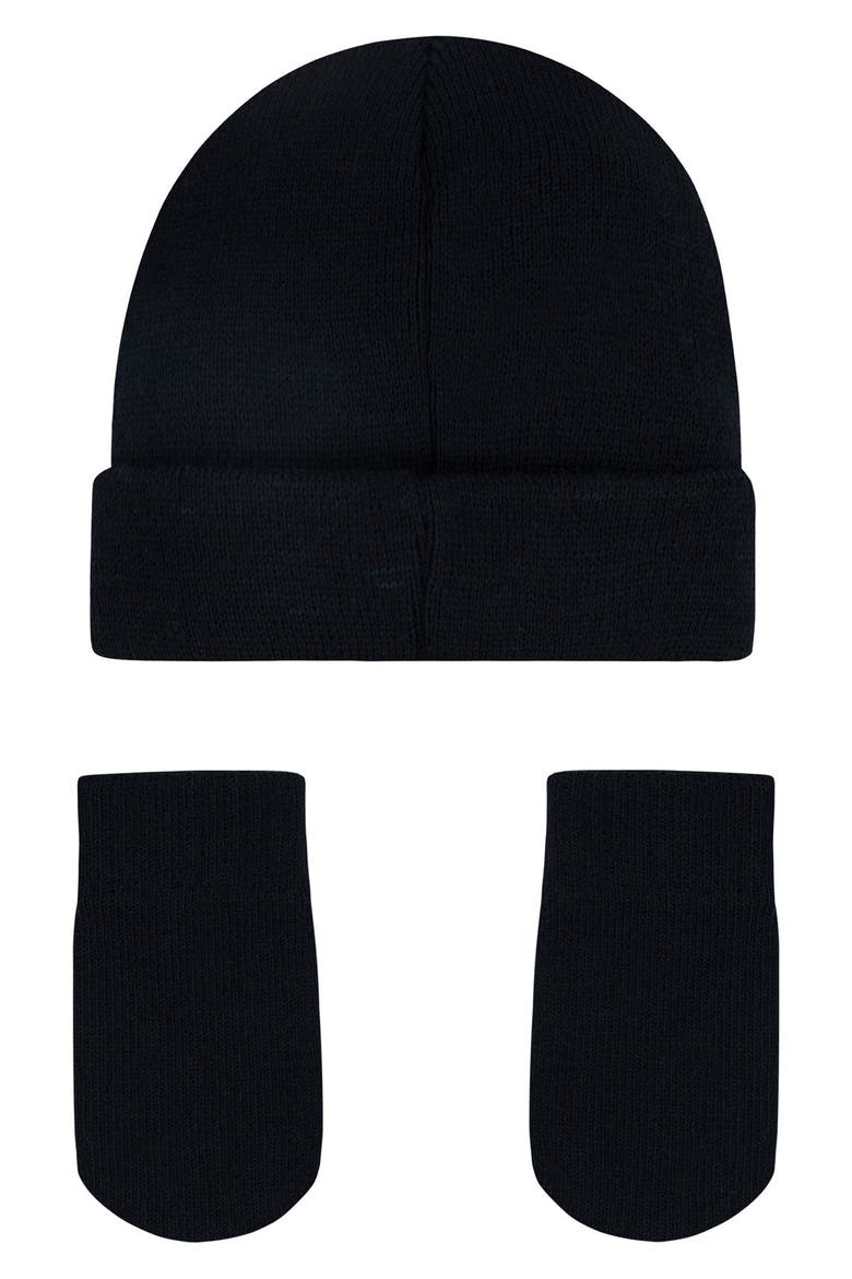 Snow Runner Beanie & Mittens Set, Alternate, color, BLACK