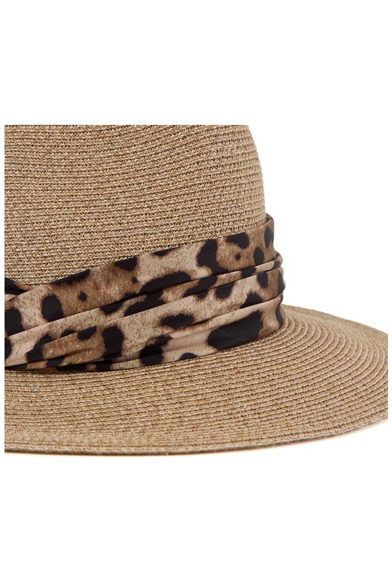 Courtney UPF 25+ Packable Straw Fedora, Alternate, color, SAND