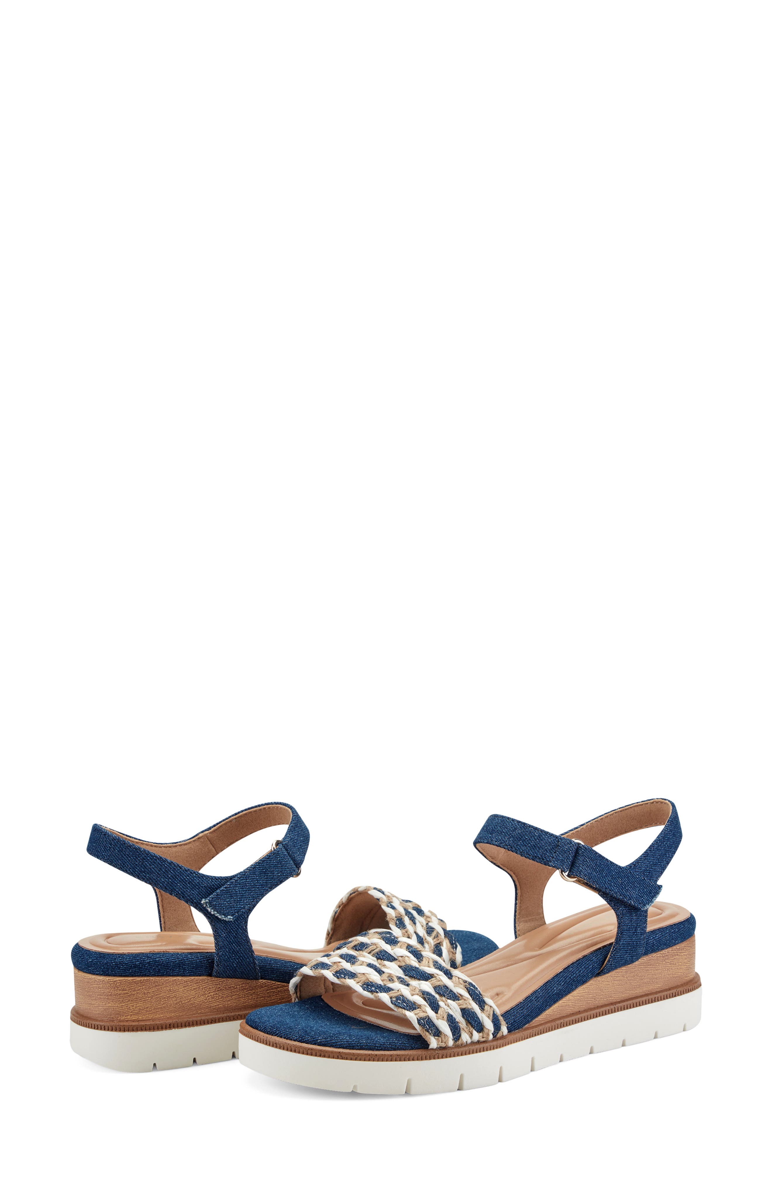 Easy Spirit Edythe Wedge Sandal, Alternate, color, Dark Blue