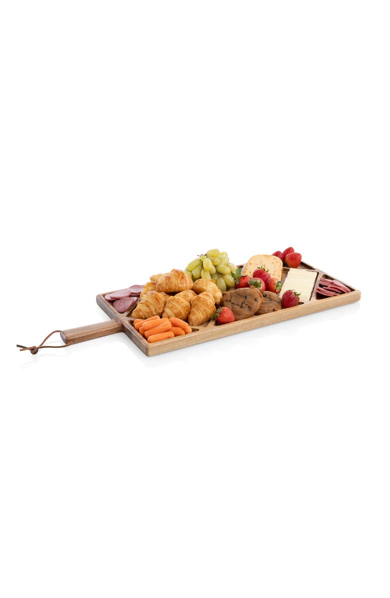 Toscana Acacia Grazing Charcuterie Sectioned Serving Board, Alternate, color, Acacia Wood
