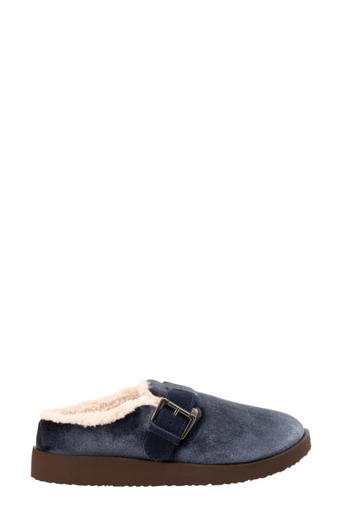Revitalign Gift Velvet Faux Shearling Lined Slipper In Blue