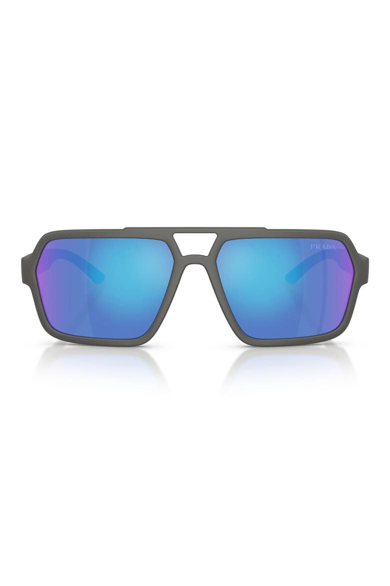 59mm Pilot Sunglasses, Main, color, GREY SILVER / LIGHT GREEN BLUE