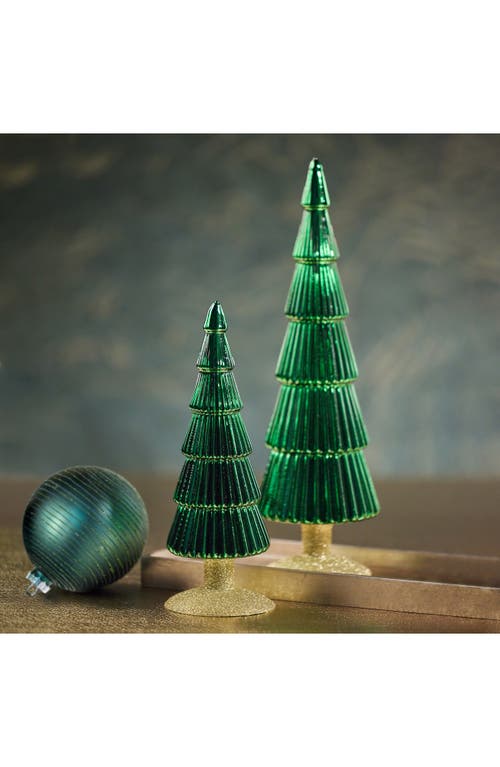 Zodax Set Of 2 Dembe Glass Tree Figurines In Green