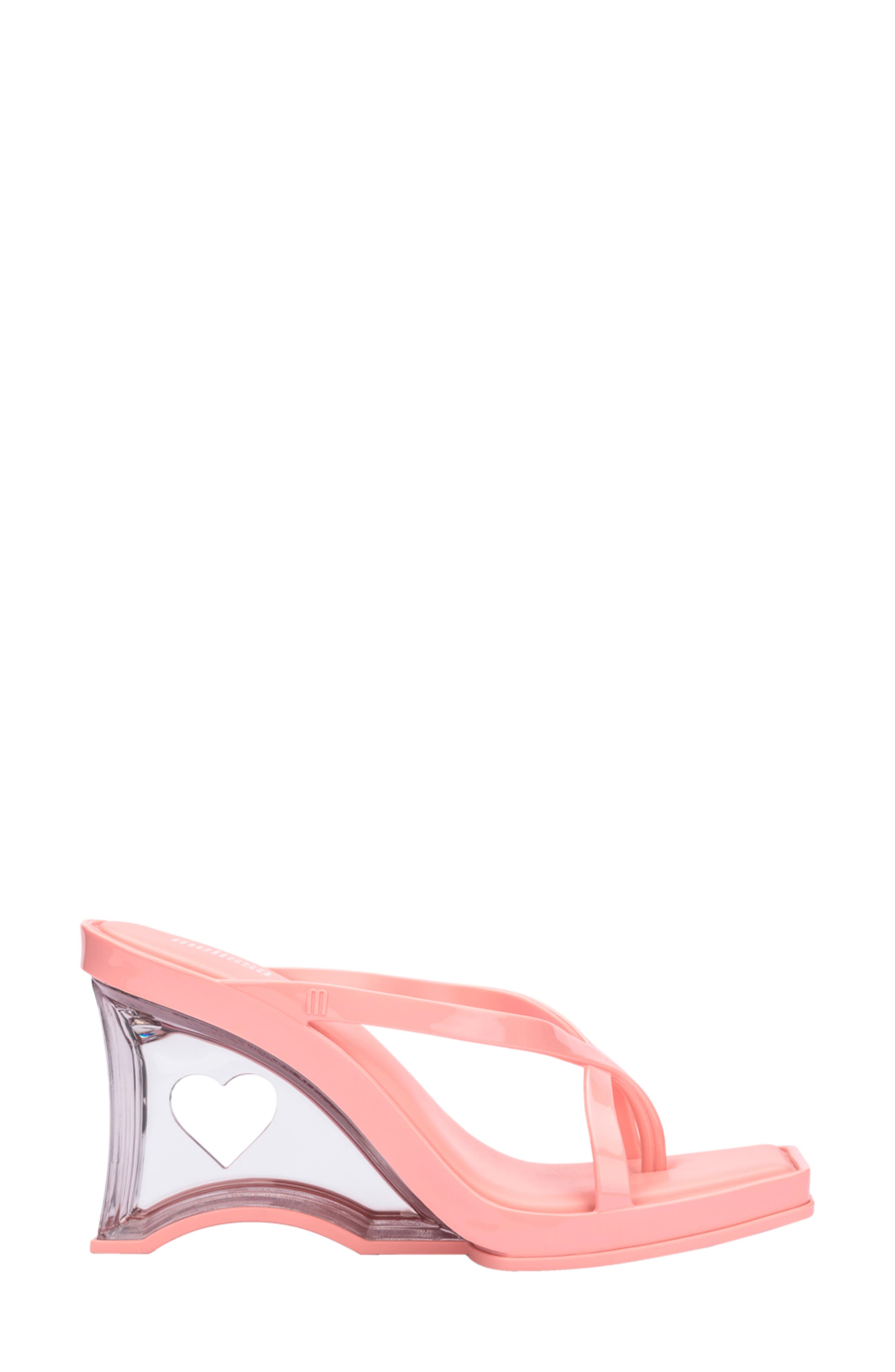 Melissa Strappy Wedge Sandal, Alternate, color, Pink/ Clear