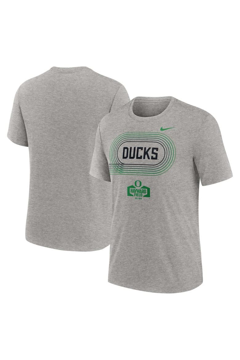 Men's Nike Heather Gray Oregon Ducks Campus Local Tri-Blend T-Shirt, Alternate, color, Heather Gray