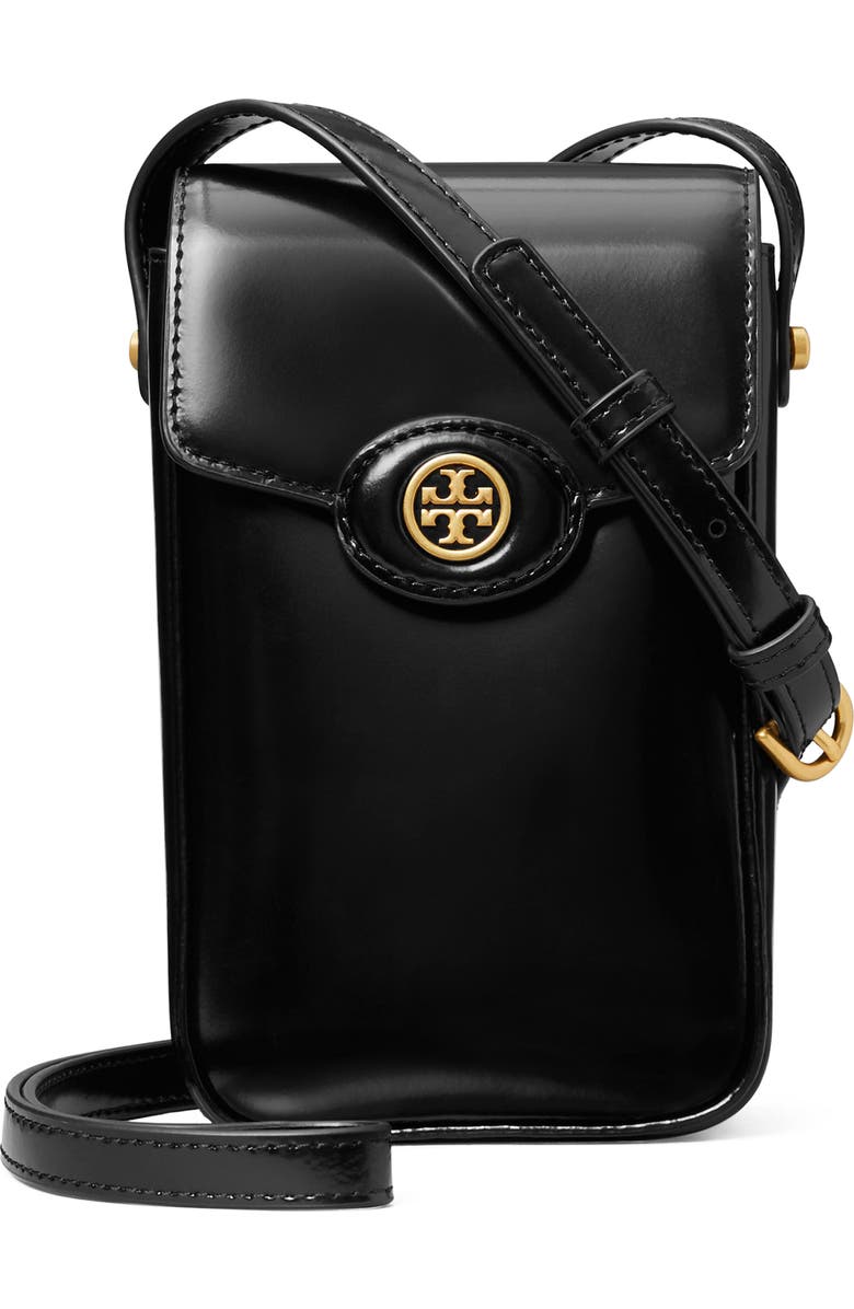 Tory Burch Robinson Spazzolato Leather Phone Crossbody Bag, Main, color,