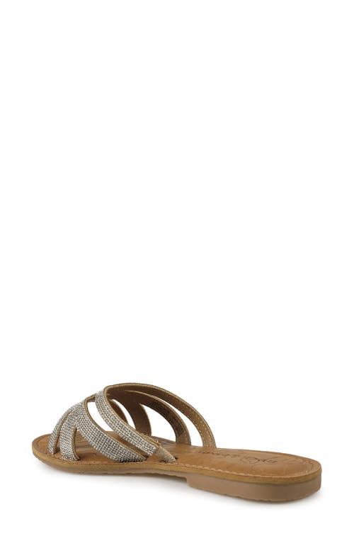 Shop Rock & Candy Rock And Candy Rhinestone Crisscross Slide Sandal In Beige Rhinestone