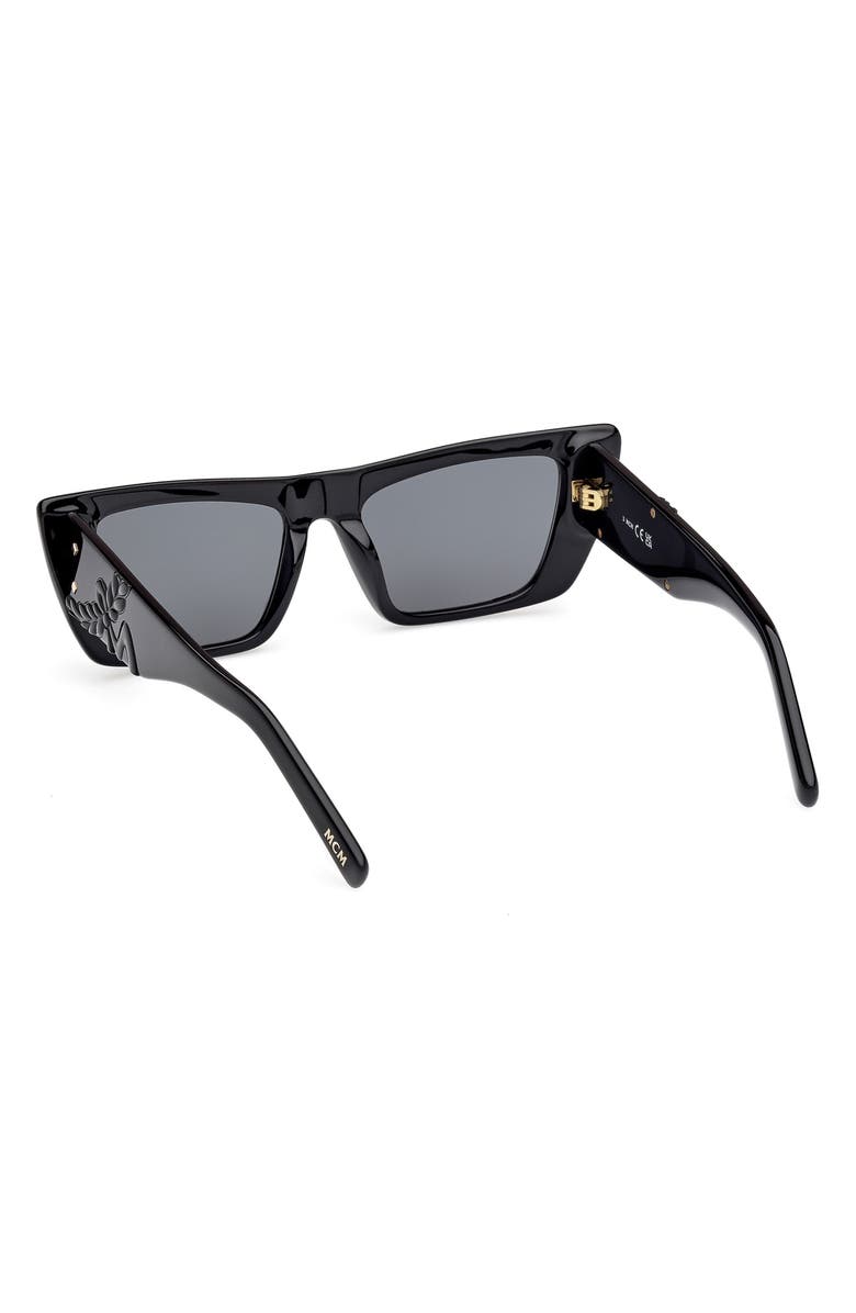 MCM 52mm Cat Eye Sunglasses, Alternate, color, Shiny Black / Smoke