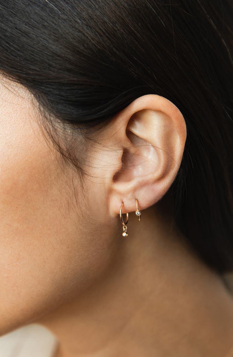 Zoë Chicco Diamond Huggie Hoop Earrings, Alternate, color, 