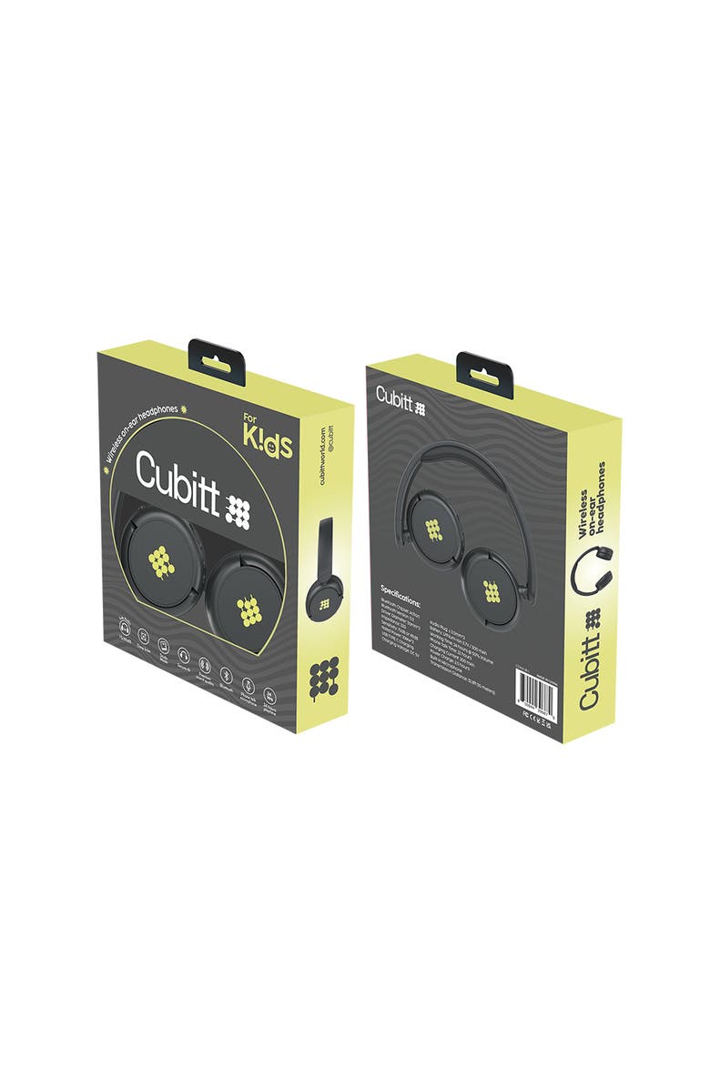 Cubitt Bluetooth Headphones for Kids, Wireless , with Premium Sound Quality, Built In Microphone, 24 hours Playtime, Study Mode and Deep Bass, AUX Cord, Alternate, color, Black