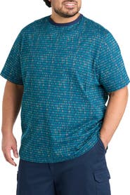 Harbor Bay by DXL Big & Tall Moisture-Wicking Mosaic Striped T-Shirt