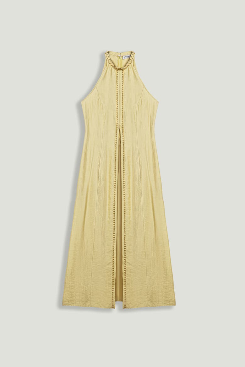 Studded Halter Neck Tunic, Alternate, color, Yellow