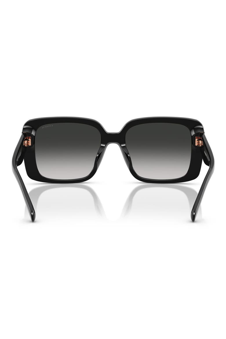56mm Square Gradient Sunglasses, Alternate, color, BLACK