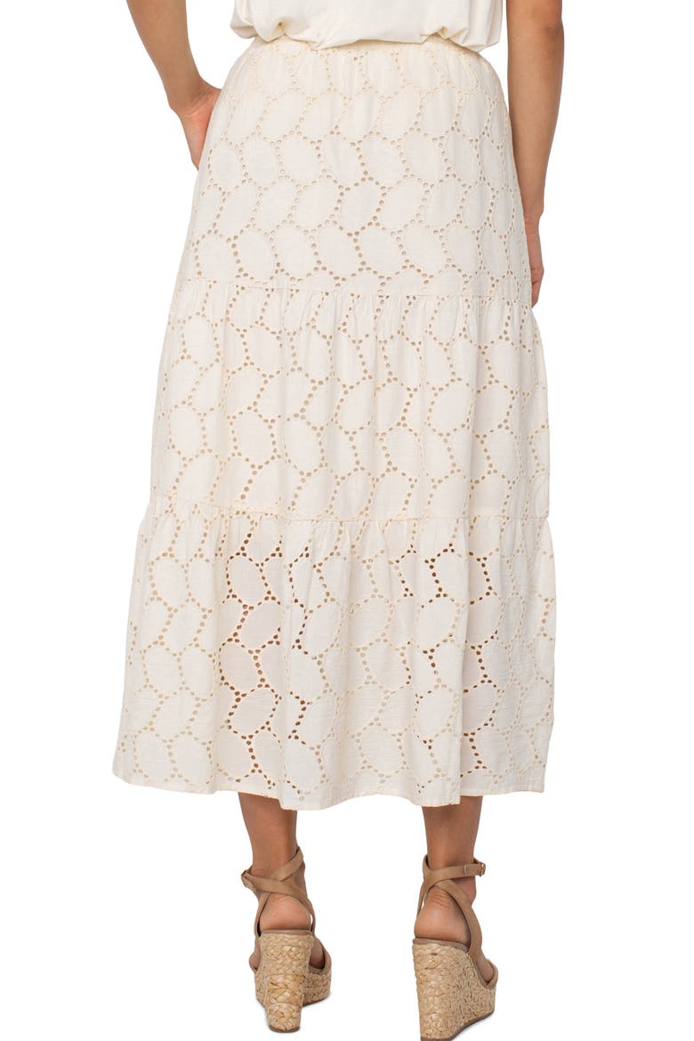 Tiered Cotton Eyelet Maxi Skirt, Alternate, color, VANILLA EYELET