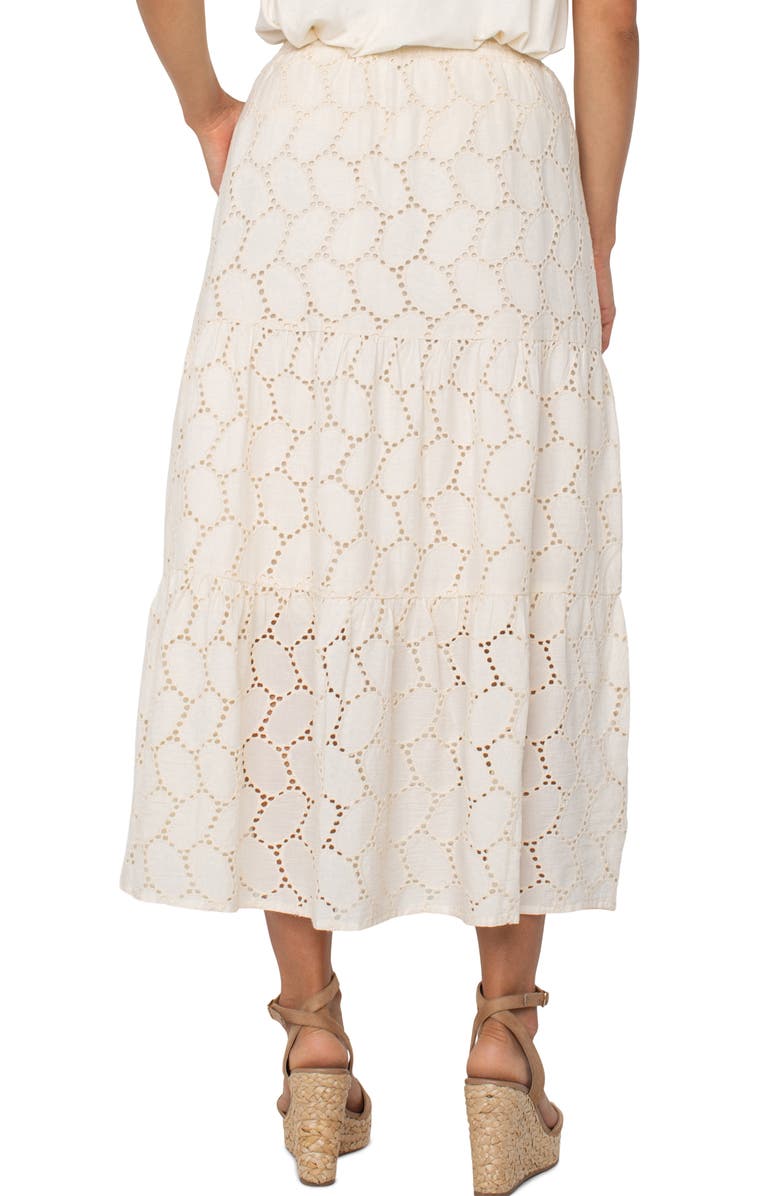 Liverpool Los Angeles Tiered Cotton Eyelet Maxi Skirt, Alternate, color, 