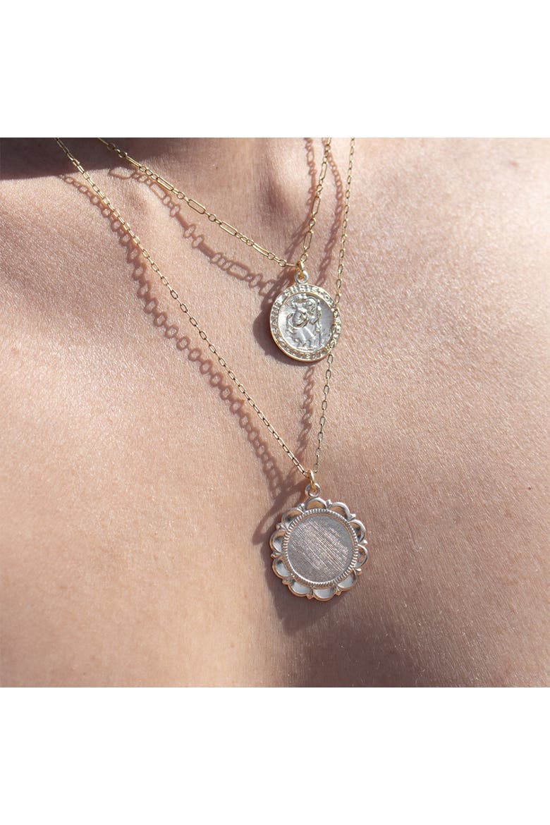 Minimal Flower Chain Necklace, Alternate, color, Gold