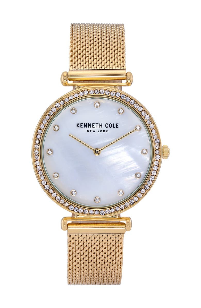Kenneth Cole New York Women's Embellished Mother of Pearl Bracelet Watch, 36mm, Main, color, 