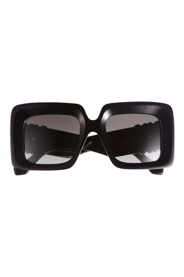 Anagram 51mm Square Sunglasses, Main, color, SHINY BLACK / GRADIENT SMOKE