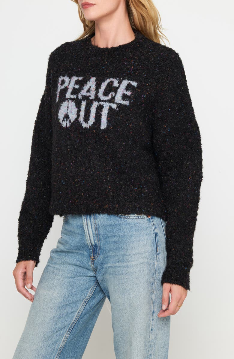 Spiritual Gangster Beatrice Peace Out Alpaca & Wool Blend Sweater, Alternate, color, Black Multi
