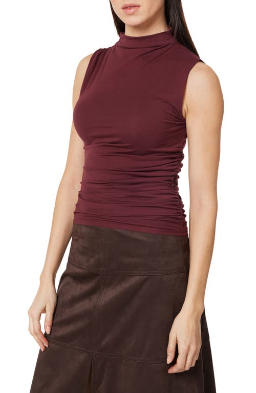 Habitual Ruched Sleeveless Top In Brown