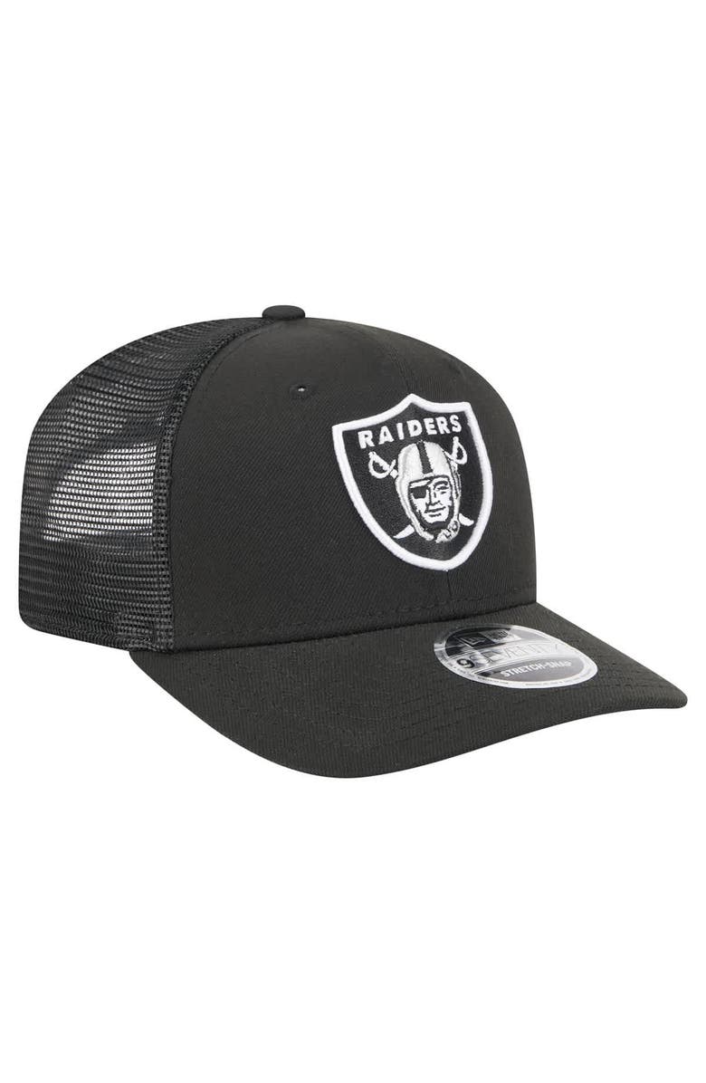 New Era Men's New Era  Black Las Vegas Raiders Team Collection 9SEVENTY Stretch-Snap Adjustable Hat, Alternate, color, 