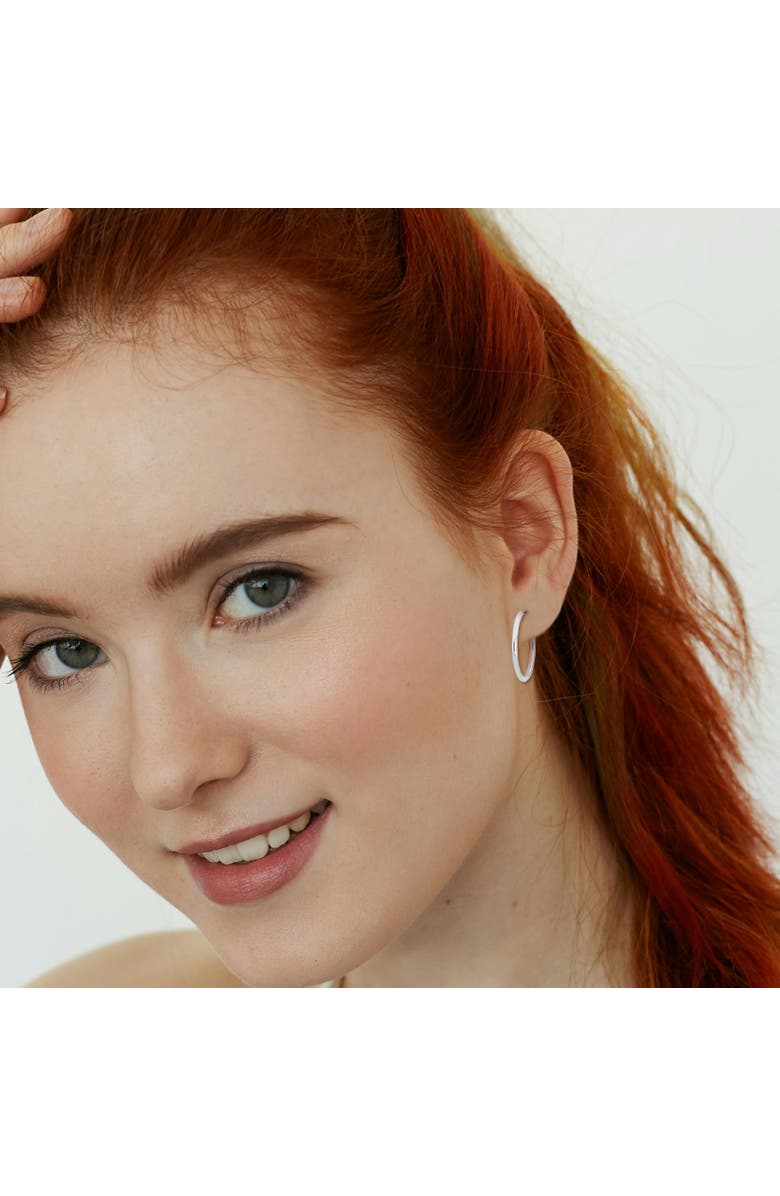 Julianna B. 2mm Wide Hoop Earrings 14k, Alternate, color, 14K White Gold