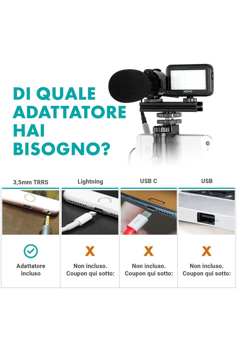 V7+ YouTube Starter Kit - Vlogging Kit for iPhone with Tripod, Grip, Stereo Microphone, LED Light and Remote, Alternate, color, Black