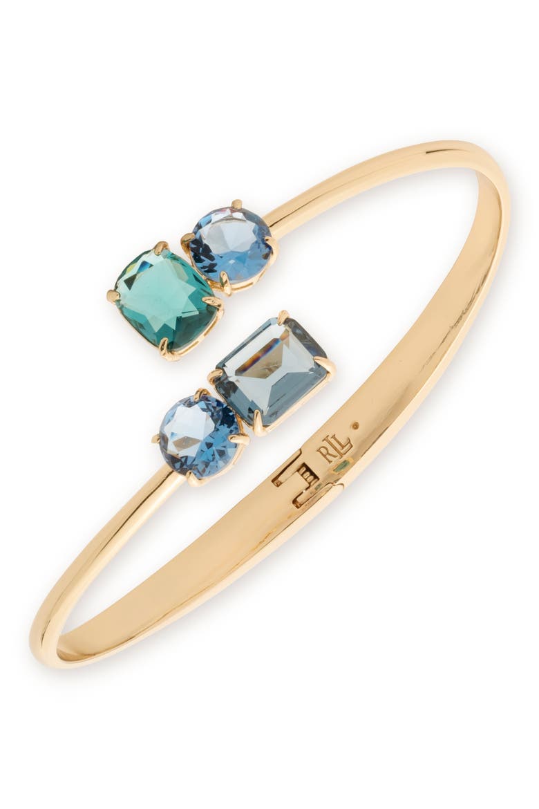 Stone Bypass Cuff Bracelet, Main, color, BLUE