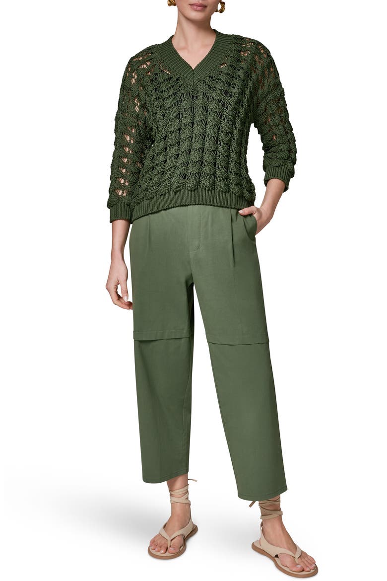 Relaxed Fit V-Neck Sweater, Alternate, color, VERDE