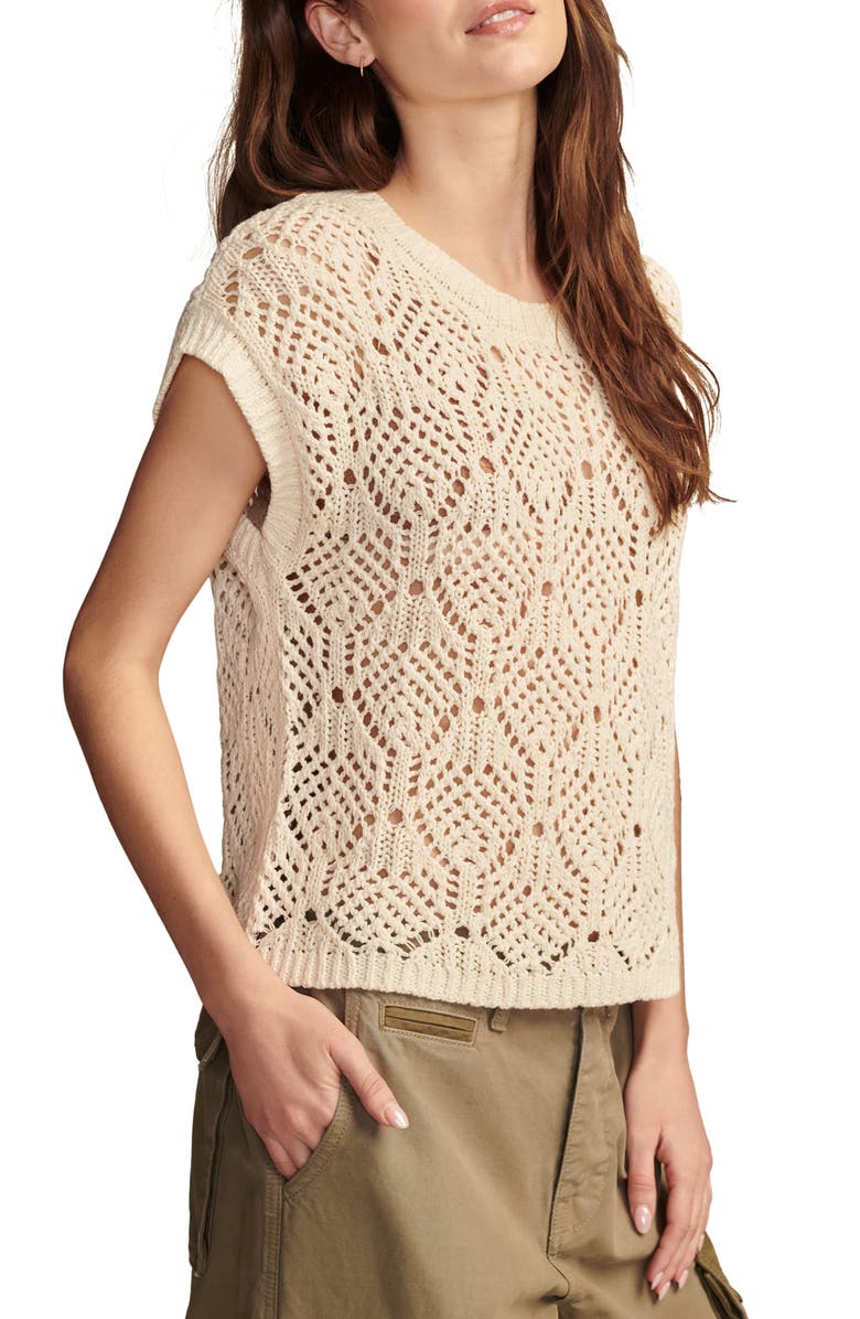 Lucky Brand Open Stitch Sweater, Alternate, color, 