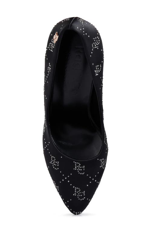 Rag & Co Ballard Monogram Satin Pump In Black